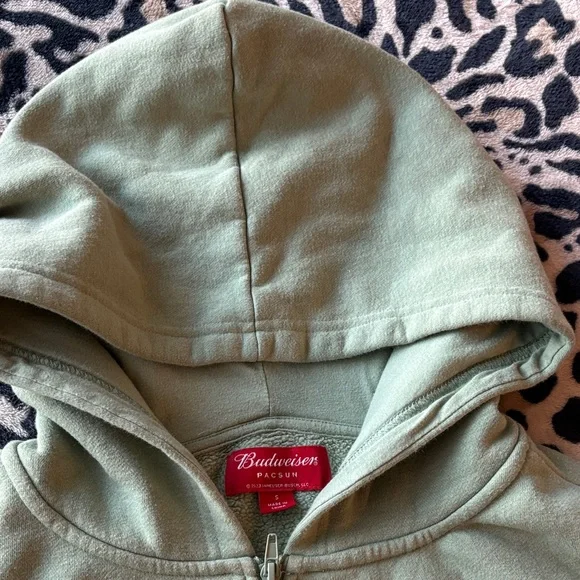 Budweiser Olive Green Zip-Up Hoodie - Picture 6 of 9